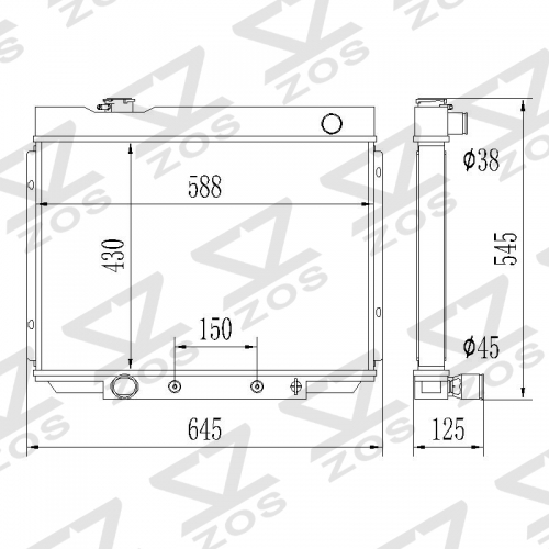 Ford Galaxie 1965-1966 V8 352/390/427 Radiator