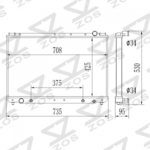 Lexus ES300 3.0L V6 1994-1996 Toyota Avalon 3.0L V6 1995-1999 Camry 3.0L V6 1994-1996 aluminum radiator
