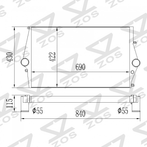 Volvo S60, V70, XC70, S80 (00-09) intercooler
