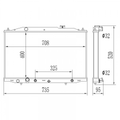 HONDA Accord 2.4L L4 ACCORD VII (CL, CN) 2.4 (CL9) ACCORD VII Tourer (CM, CN) 2.4 (CM2) 2003-02 - 2008-05 aluminum radiator