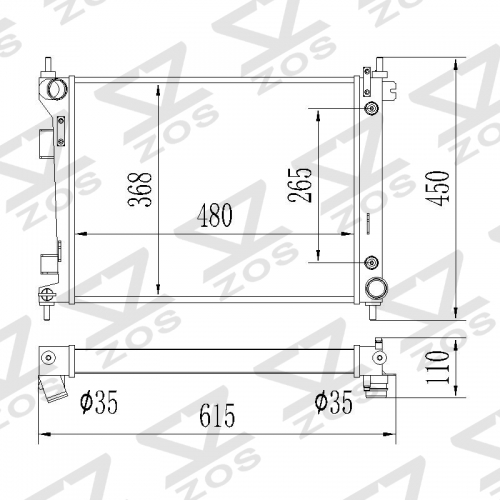 HYUNDAI ACCENT IV Saloon (RB) 2011-04 - 2017-12 i20 I (PB, PBT) 2008-08 - 2015-12 KIA RIO III (UB) 2011-09 - 2017-12 aluminum radiator