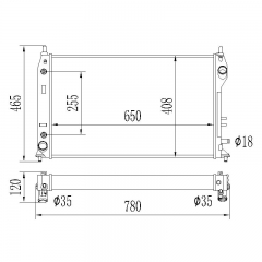 CADILLAC BLS 2.0T 2006-2010 FIAT CROMA (194_) 2005-2011 OPEL SIGNUM Hatchback (Z03) (F48) 2003-2005 VECTRA C 2002-2008 SAAB 9-3 9-3X 2002-2015 VAUXHALL SIGNUM (Z03) 2003-2008 aluminum radiator