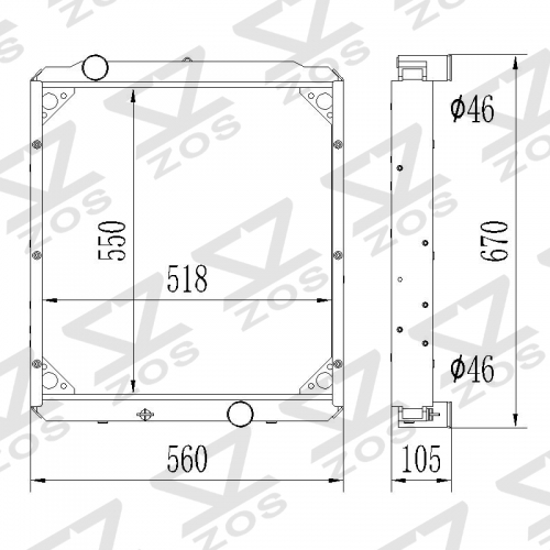 Mitsubishi Canter 4D35 FE518 FE538 FG538 [MC127000] truck radiator