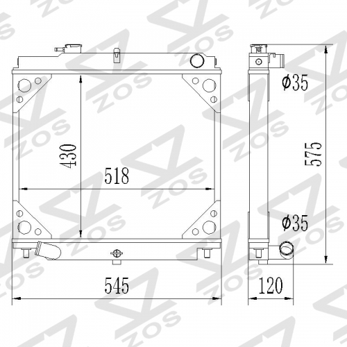 Nissan Atlas H41 FD42 FD46 [21410-6T500] truck radiator