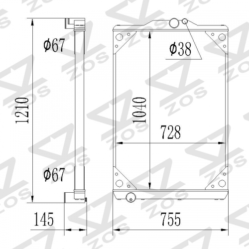 Mitsubishi FUSO Supergreat 6M70-T FP50J FP54K FP55J FU54JFU55JFV50J[MC417754] truck radiator