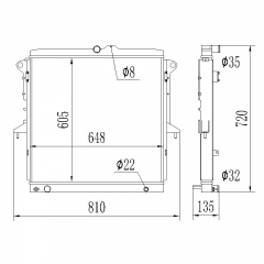 FORD RANGER (TKE) 3.2 TDCi 4x4 2011- aluminum radiator 22MM pipe