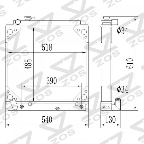 Toyota DYNA LY201 LY2113L[16400-5B240] aluminum radiator