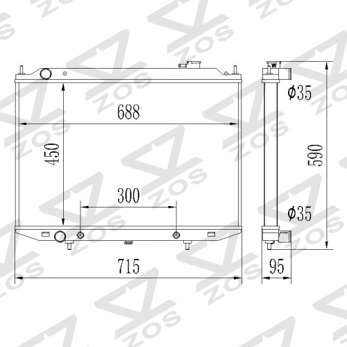 Aluminum Radiator for Nissan Navara D22 Pickup 2.5 Di dCi Diesel 2001-2012