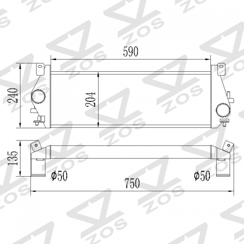 Rover Defender Intercooler, 2.5 TD5 & 2.2/2.4 /2.5 Td5 TD4 TDCI PUMA - LR017950