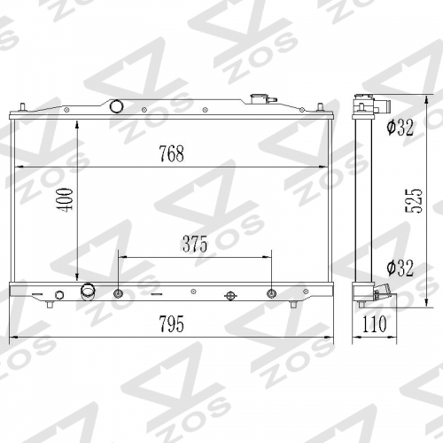 Honda Accord 3.5L V6 2008-2012 Accord Crosstour 2010-2011 Crosstour 2012-2015 Acura RDX 2013-2018 Aluminum Radiator CP3