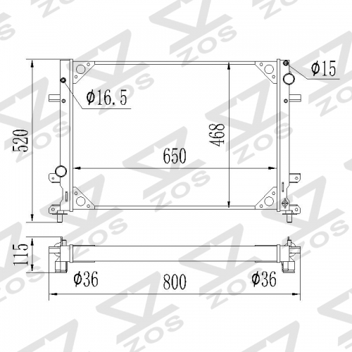 Geely Binyue SX11 aluminum radiator without sensor