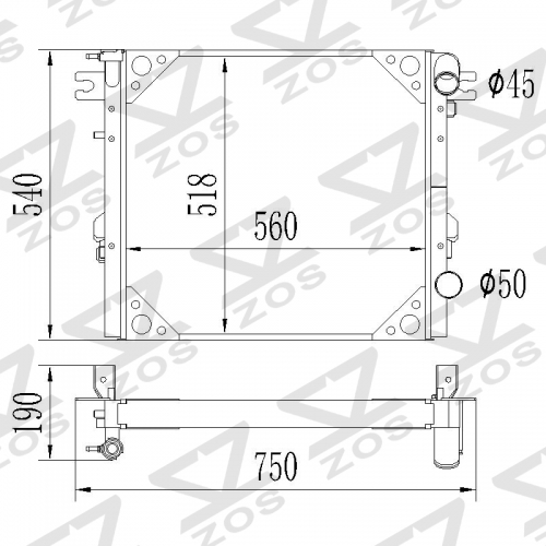 Aluminum Radiator for 07-18 Jeep Wrangler JK with Hemi V-8 Conversion