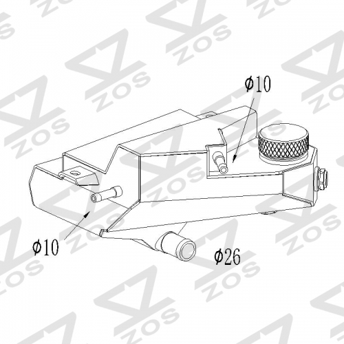 For 2003-06 Ford F-250 Aluminum Coolant Reservoir Degas Tank 6C3Z-8A080-B
