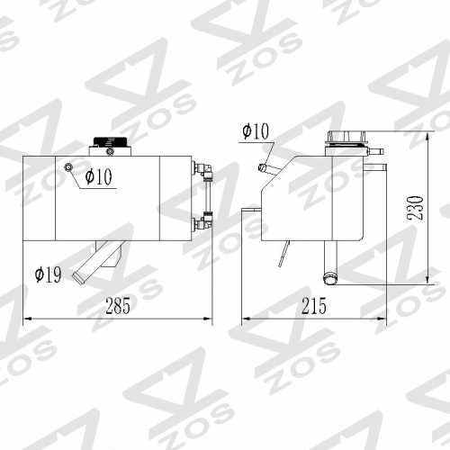 Coolant Tank for 15+ Ford Mustang V6 V8 Ecoboost