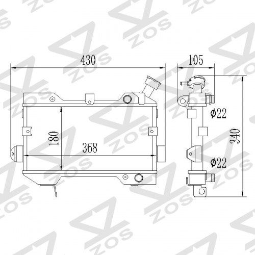 Suzuki ltr450 lt450r 2006-2009 radiator
