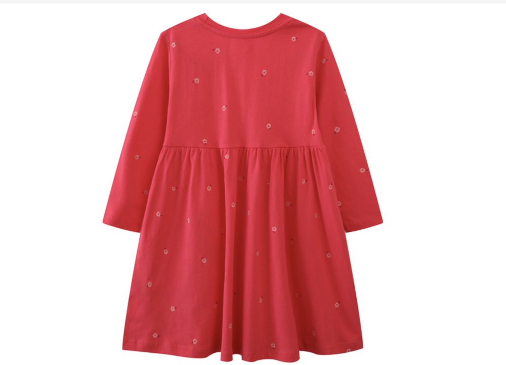 Autumn European and American Girls' Dress Long sleeved Children's Dress Cute Home Girl Knitted Cotton Autumn Dress