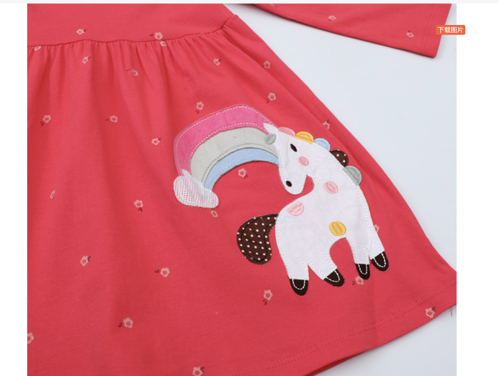 Autumn European and American Girls' Dress Long sleeved Children's Dress Cute Home Girl Knitted Cotton Autumn Dress