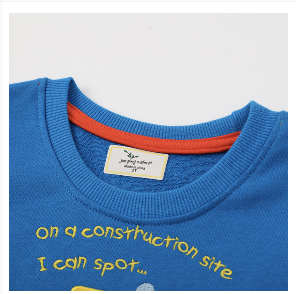 Children's sweatshirts boys and girls tops 2023 autumn new baby pullover cartoon car embroidered tops