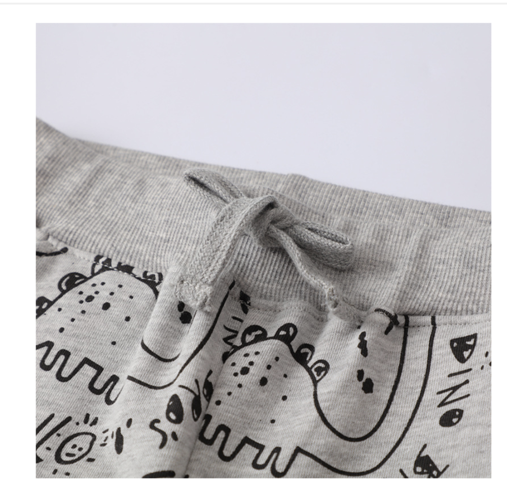 Boys' Pants 2022 New Children's Outerwear Autumn New Dinosaur Print Sports Pants for Children