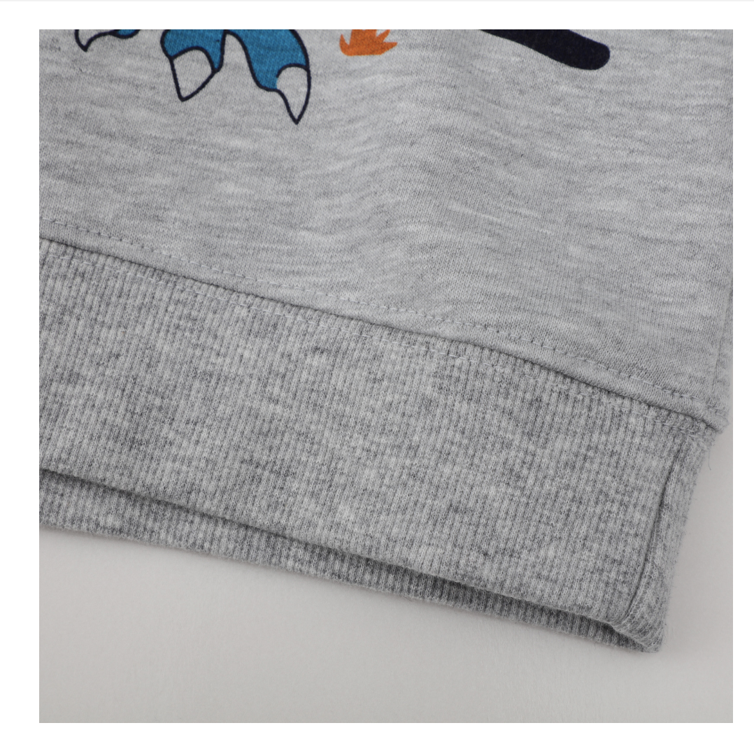 2023 Spring New Foreign Trade Children's Clothing Amazon Boys Long Sleeves Long Pants Cotton Sweatshirt Dinosaur