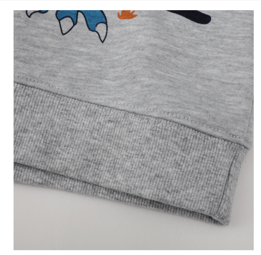 2023 Spring New Foreign Trade Children's Clothing Amazon Boys Long Sleeves Long Pants Cotton Sweatshirt Dinosaur