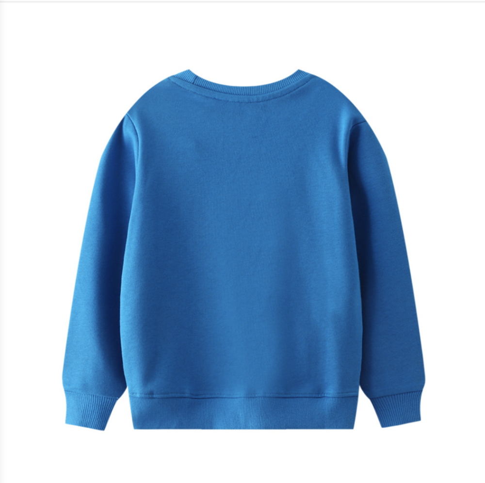 Children's sweatshirts boys and girls tops 2023 autumn new baby pullover cartoon car embroidered tops