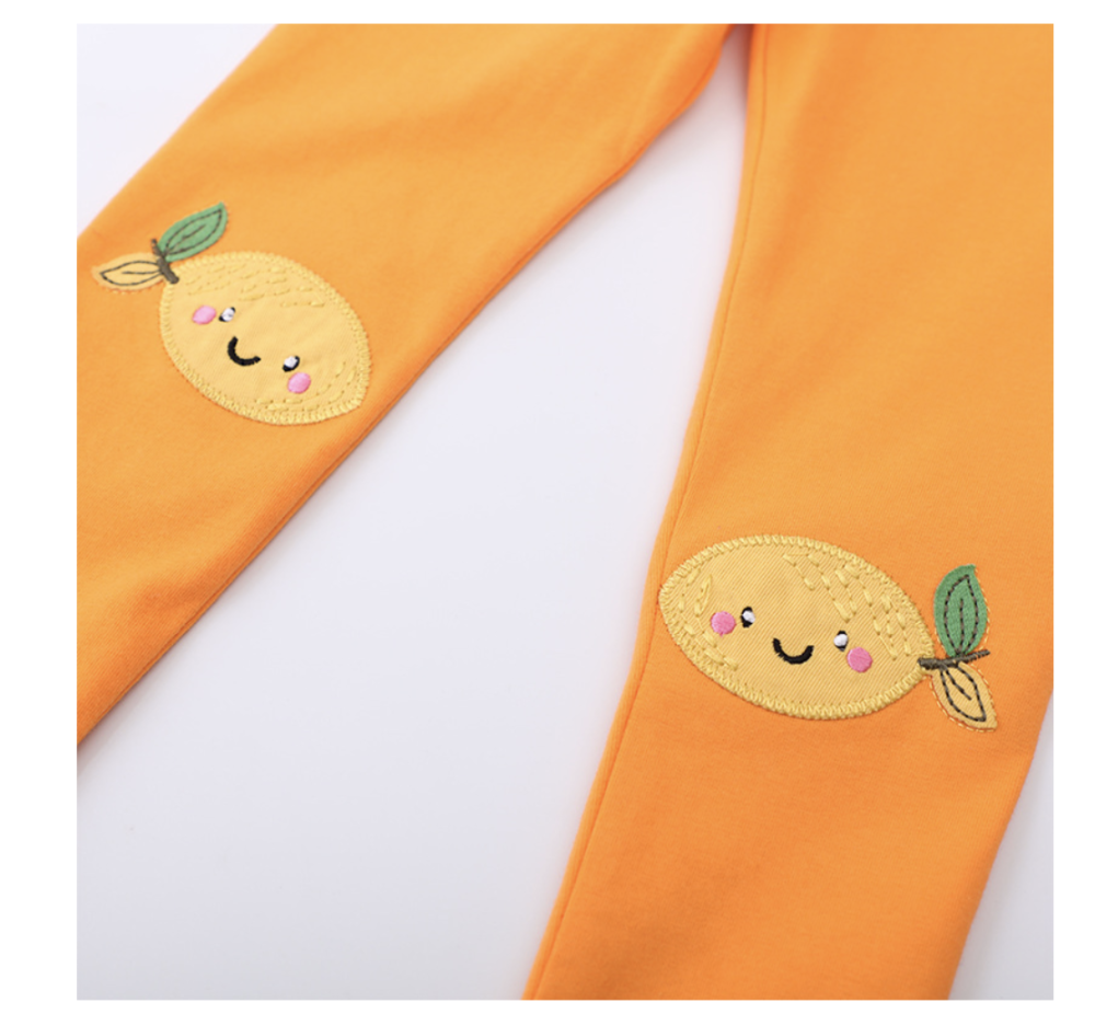 Girls spring new style children's leggings European and American style baby solid color casual pants children's outer pants ​