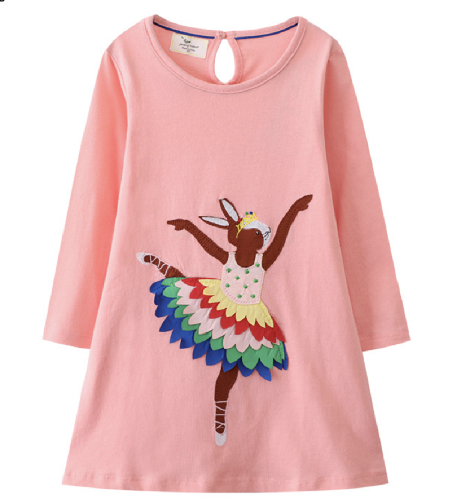 Spot jumping metes children's dress autumn new long-sleeved girls' wear round neck European and American princess dress