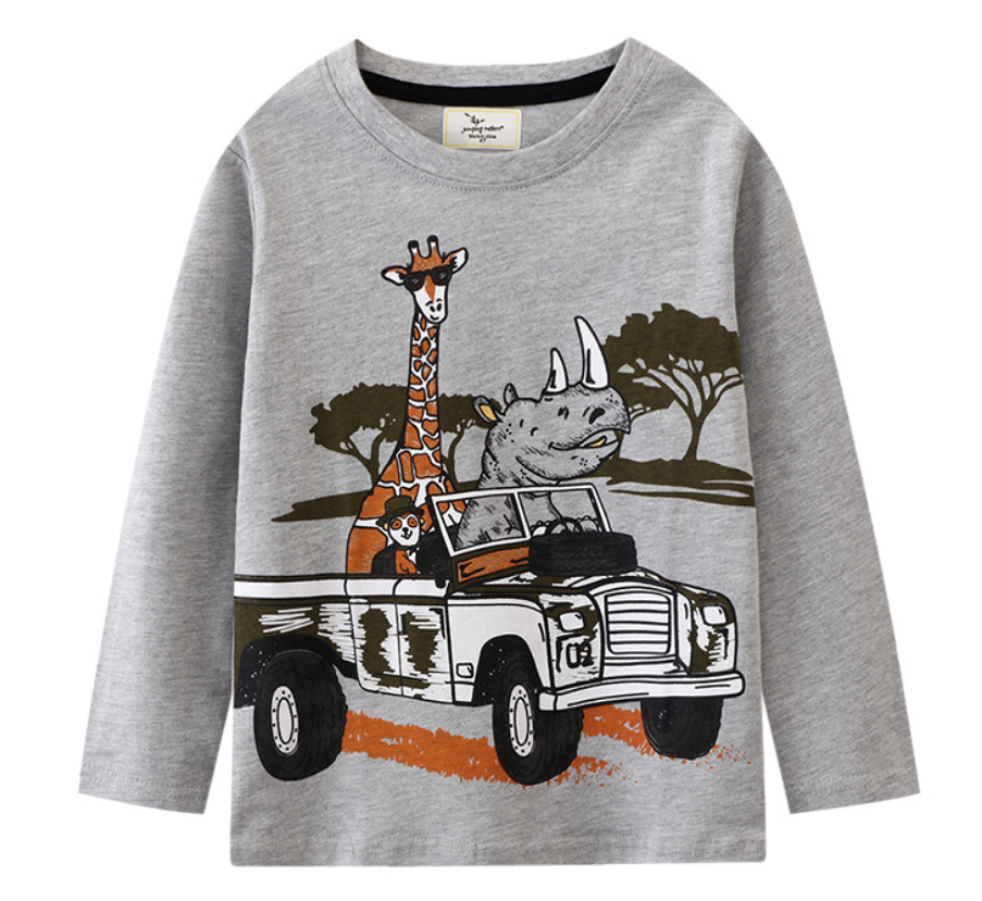 Spot boys T-shirt autumn new bottoming shirt casual round neck printed long-sleeved European and American children's tops