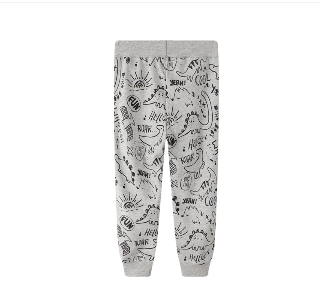 Boys' Pants 2022 New Children's Outerwear Autumn New Dinosaur Print Sports Pants for Children