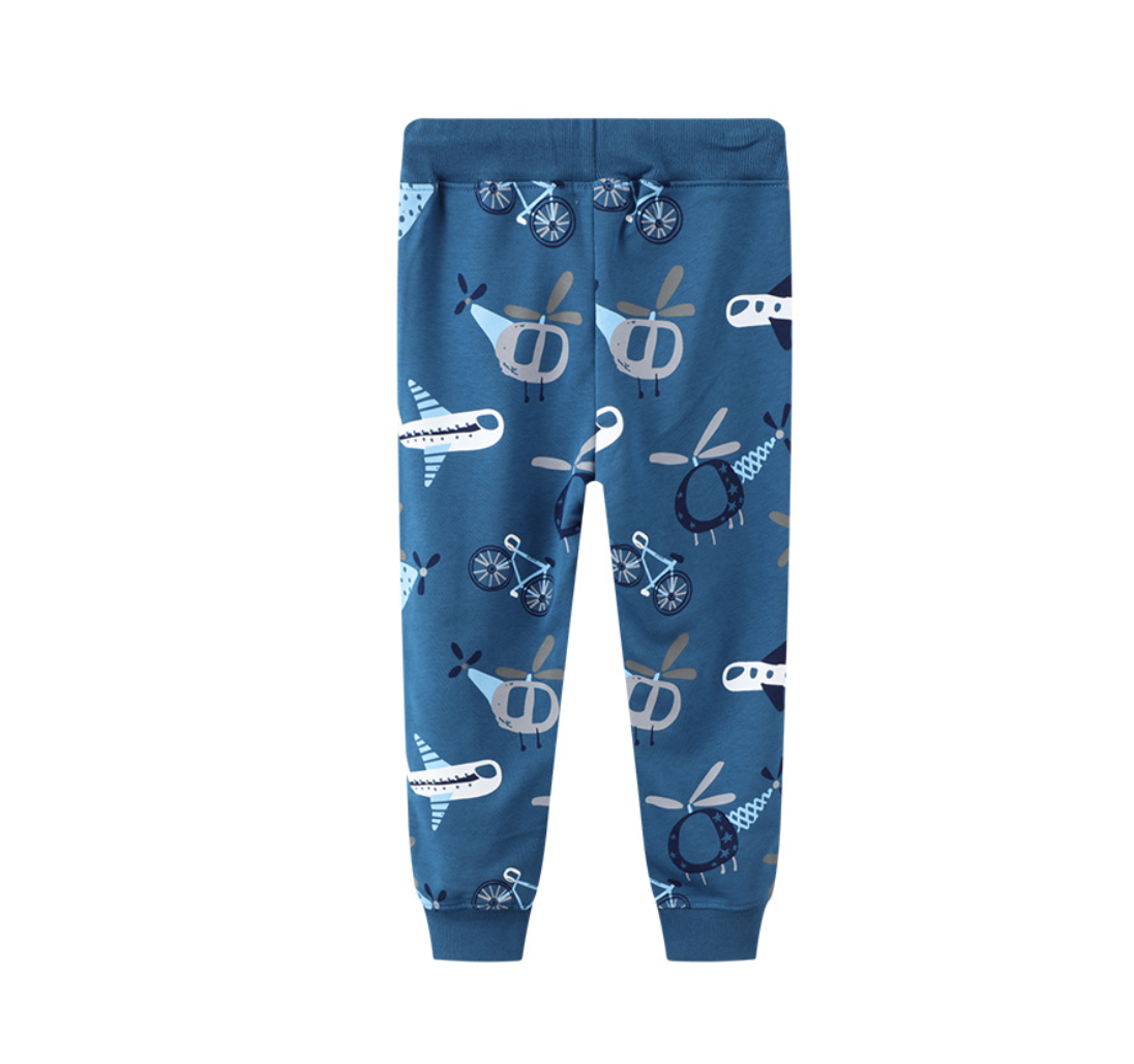 Boys' autumn trousers, airplane pattern trousers, fashionable children's trousers, baby European and American trendy trousers