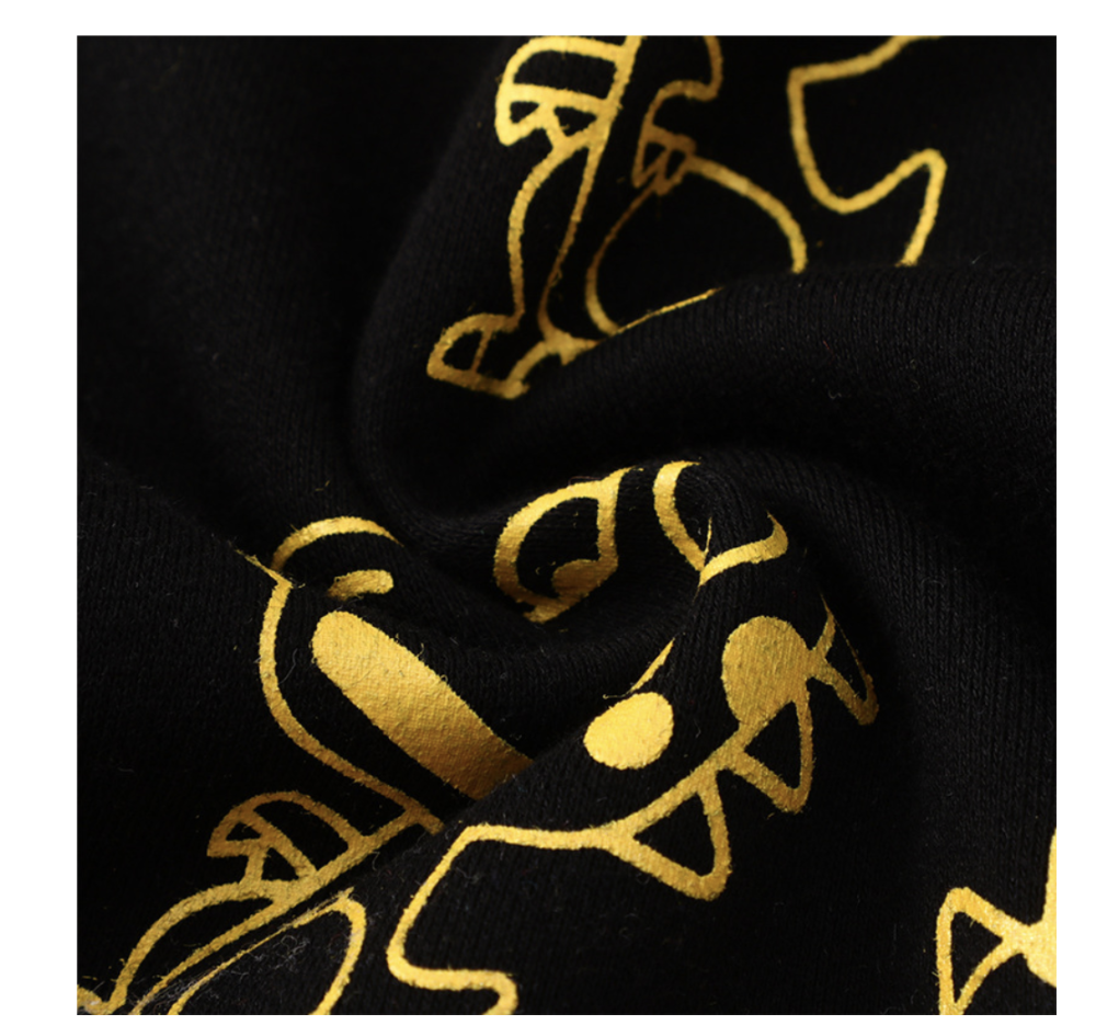 Spring and autumn boys' golden dinosaur sweatshirts for boys and girls cartoon pullover tops European and American children's clothing