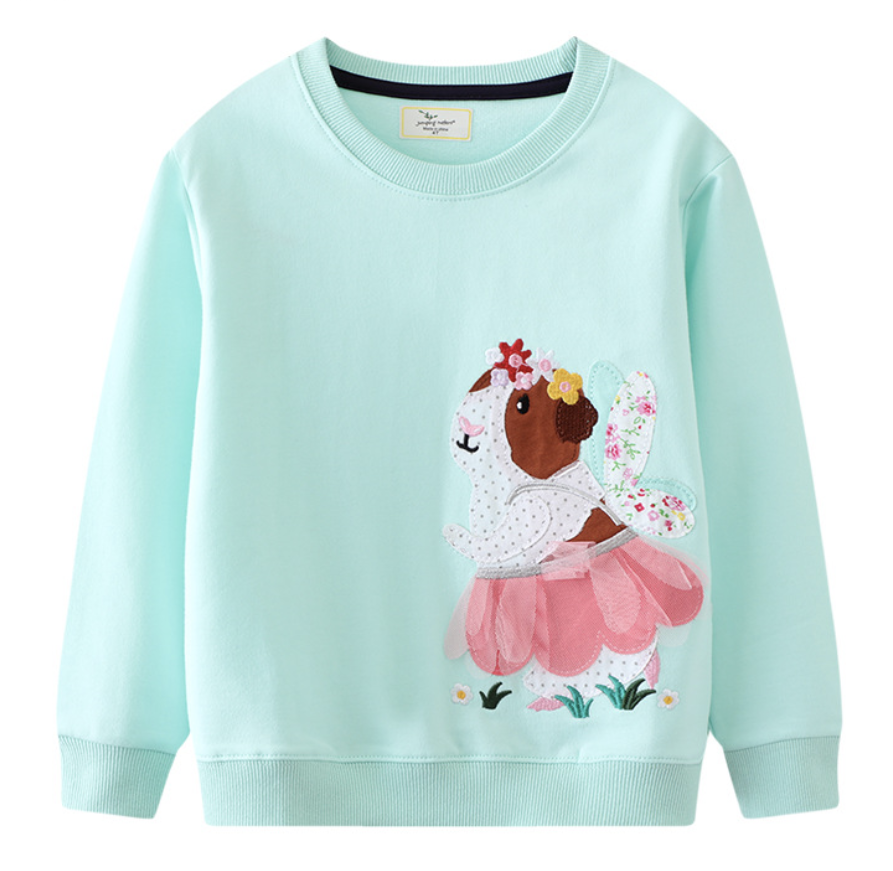 2023 Spring New Children's Sweater Cotton Girls Bottoming Shirt Cartoon Round Neck Top
