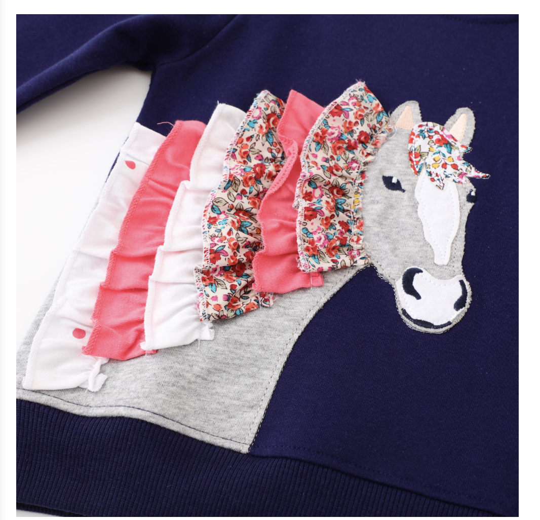 Girls 2023 sweatshirt autumn new style children's unicorn pattern long-sleeved autumn children's top