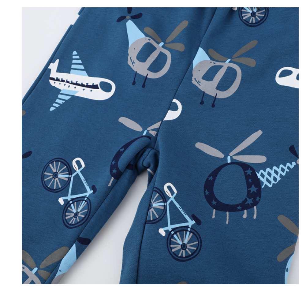 Boys' autumn trousers, airplane pattern trousers, fashionable children's trousers, baby European and American trendy trousers