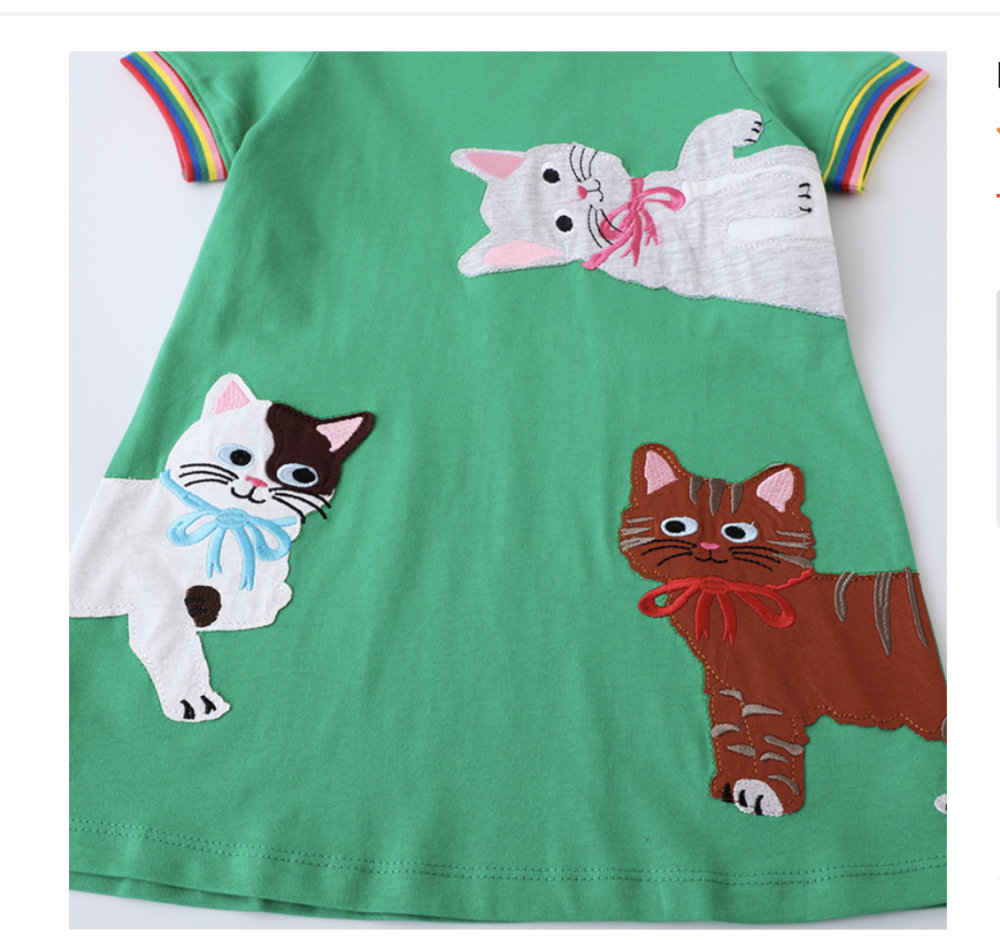 European and American fashion knitted girls' jumpsuit princess dress cross-border special for girls short-sleeved dress