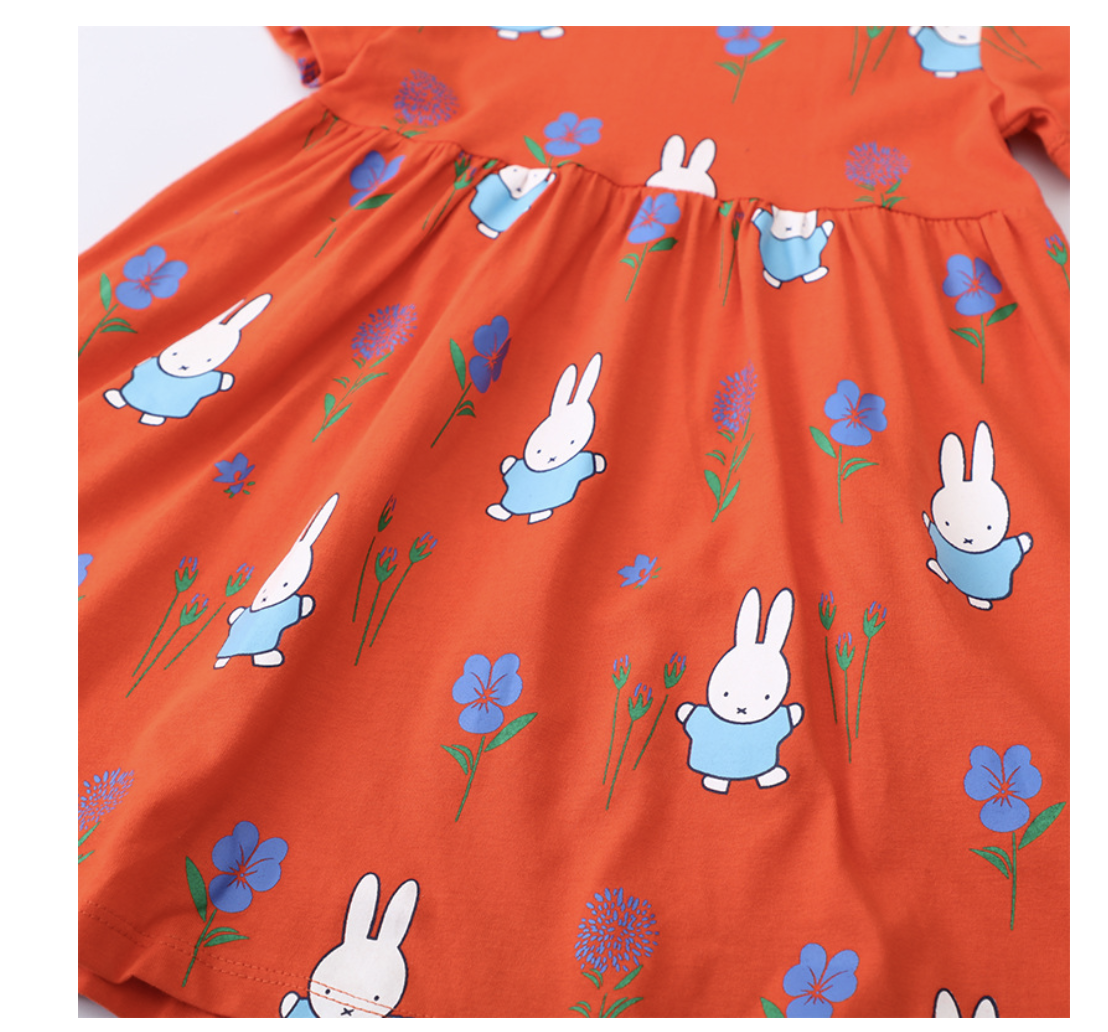 Spot European and American brand children's clothing summer small and medium-sized children's clothing cute skirt cotton short-sleeved little girl's clothing