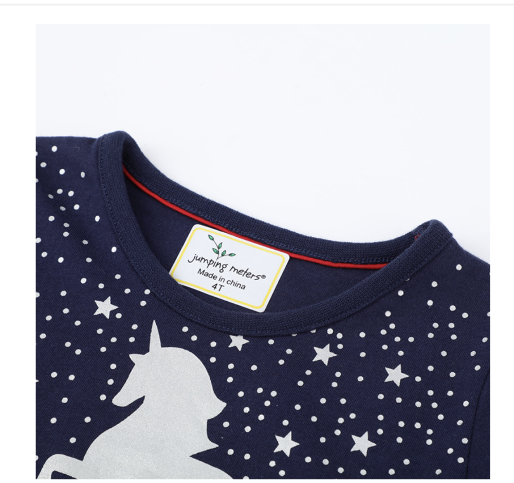 2022 Girls Star Gauze Dress Long Sleeve Autumn Princess Dress New Girls Spring and Autumn Unicorn Dress