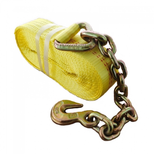 Winch Strap with Chain Hook