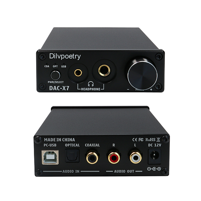 Dilvpoetry-DAC-X7 USB DAC for 3.5+6.35 Headphone