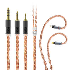 KBEAR Crystal-C 8 Core 7N OCC Upgrade Cable With Totally 152 Strands Litz Wires Adopting 2.5mm/3.5mm/4.4mm for EDX Bl-03 Earbuds