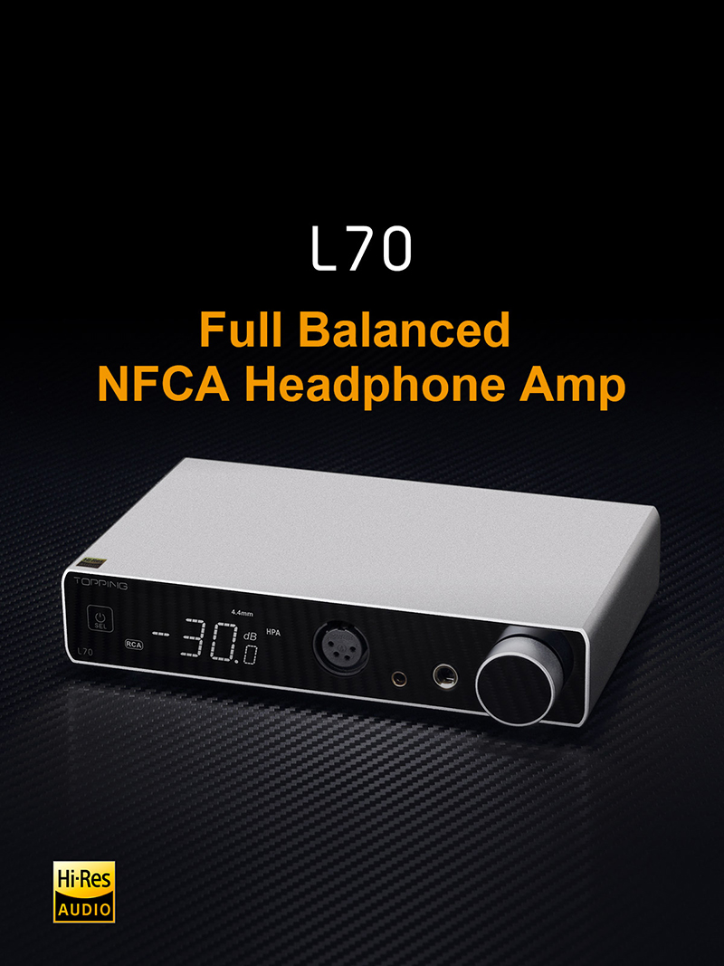 Rusten sød princip TOPPING L70 Audio Amp FULL Balanced NFCA Headphone Amplifier 4 pin  XLR/4.4mm balanced/6.35mm SE Output NFCA Power Preamp 7500mW