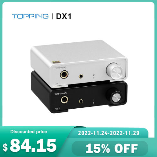 TOPPING DX1 Hi Res Audio DAC&Headphone Amplifier 6.35mm 3.5mm Line out output AK4493S DAC USB DSD256 PCM384 XMOS XU208