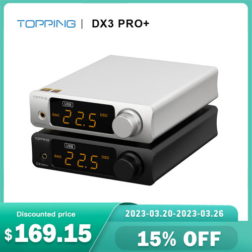 TOPPING DX3Pro+ Audio DAC ES9038Q2M DSD512 PCM768KHZ Bluetooth 5.0 LDAC USB decoder XMOS headphone amplifier 3.5mm RCA output