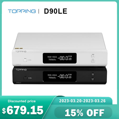 TOPPING D90LE Full Balanced HIFI DAC ES9038PRO Bluetooth 5.0 LDAC USB DSD512 PCM768kHz RCA XLR output low noise Preamp Decoder