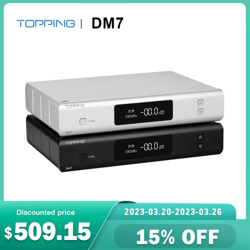 TOPPING DM7 8 CH USB DAC ES9038PRO Full Balanced DAC TRS 6.35mm Output 32BIT 192kHz DSD128 3.5mm 12V Trigger Audio Decoder