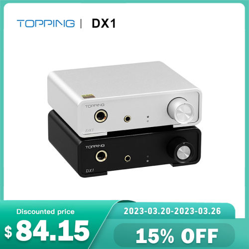 TOPPING DX1 Hi Res Audio DAC&Headphone Amplifier 6.35mm 3.5mm Line out output AK4493S DAC USB DSD256 PCM384 XMOS XU208