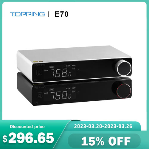 TOPPING E70 Hi Res Audio DAC USB Wireless ES9028Pro DAC Bluetooth 5.1 LDAC XMOS XU316 DSD512 PCM768KHZ RCA XLR Output Decoder