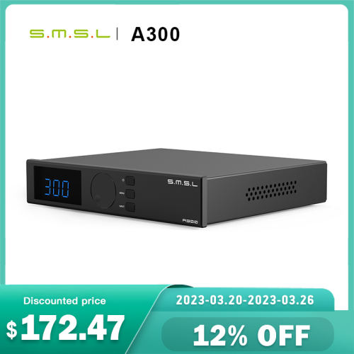 SMSL A300 Hi-res Bluetooth 5.0 Power Amplifier 2.1 audio system 165W*2 BTL 330W SDB patented sound effects Subwoofers HIFI AMP
