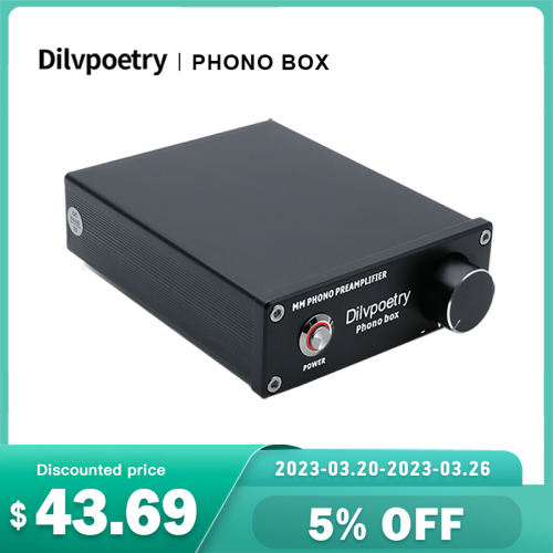 Dilvpoetry PHONO BOX  Mini Phono Turntable Preamplifier for Vinyl Record Player